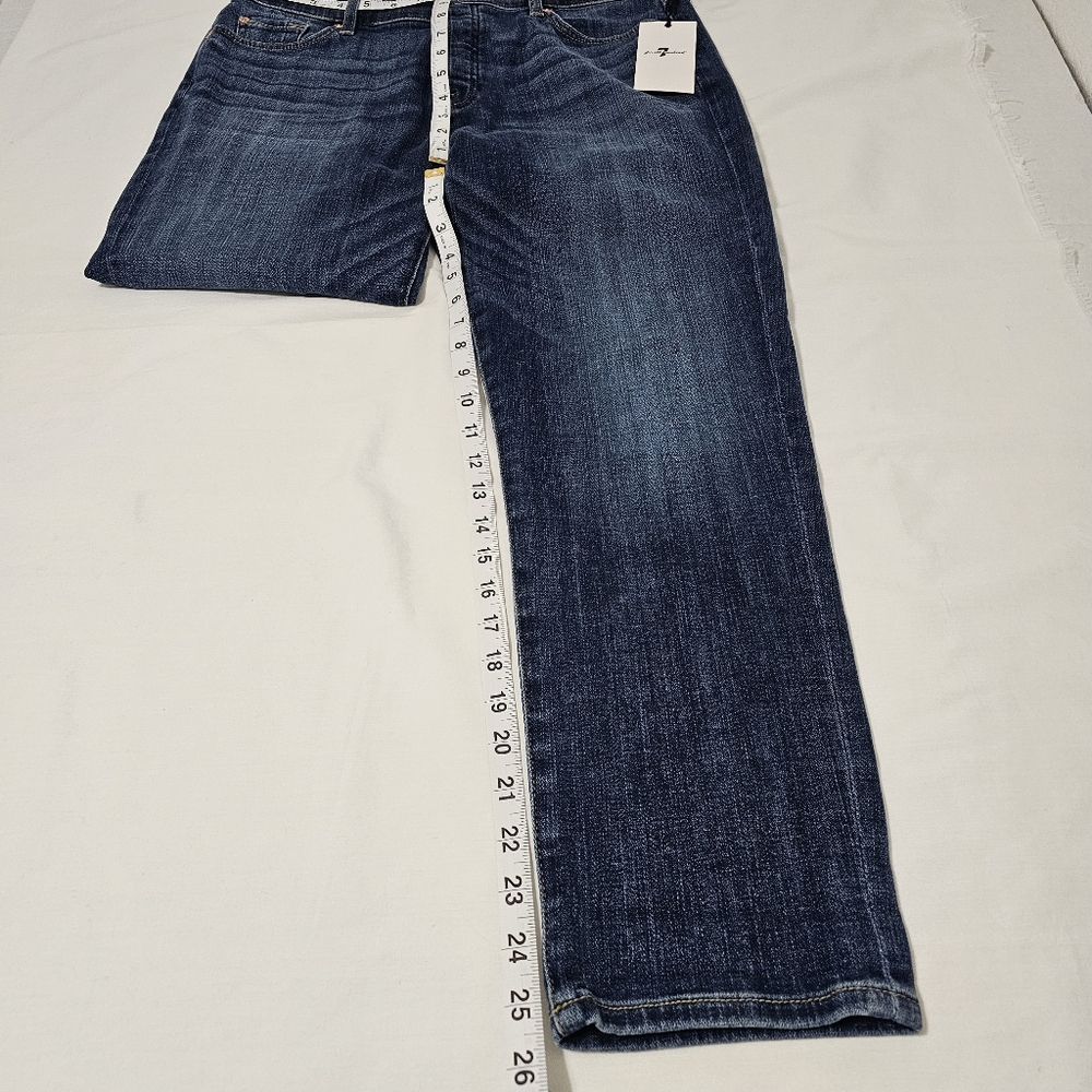 7 For All Mankind Feminine Josefina Dark Blue Straight Jeans Women's 30 - Picture 5 of 10